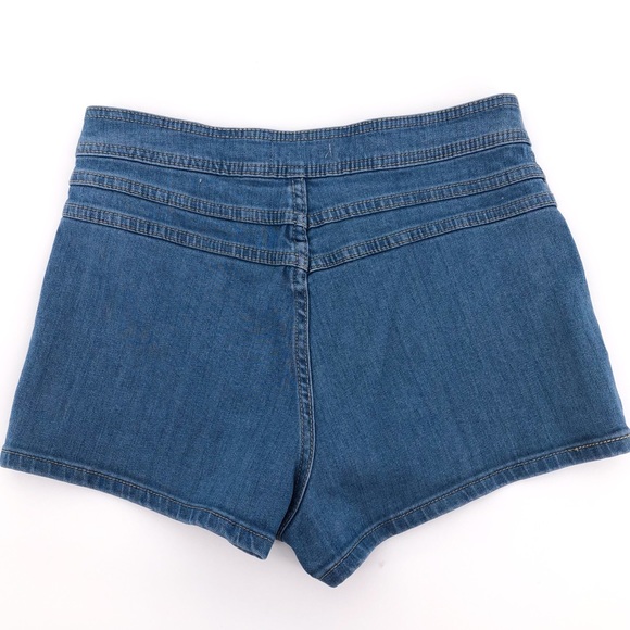 LOTTIE MOSS Traveler Blue 70's High Rise Shorts - Picture 5 of 8